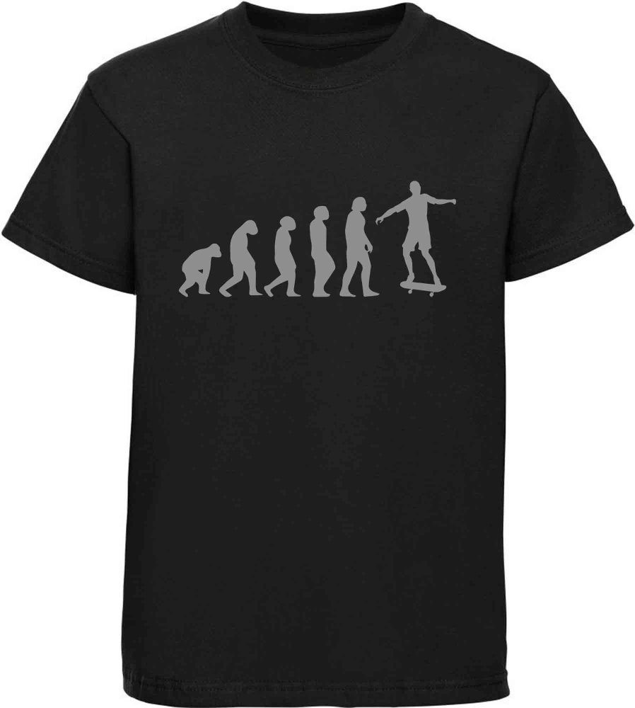 Printed Kids T-Shirt Skateboarder Evolution